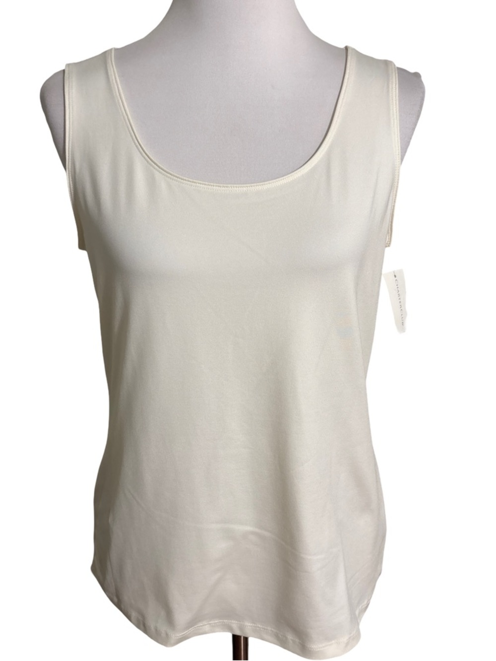 Charter Club Cream Scoop Neck Tank Top